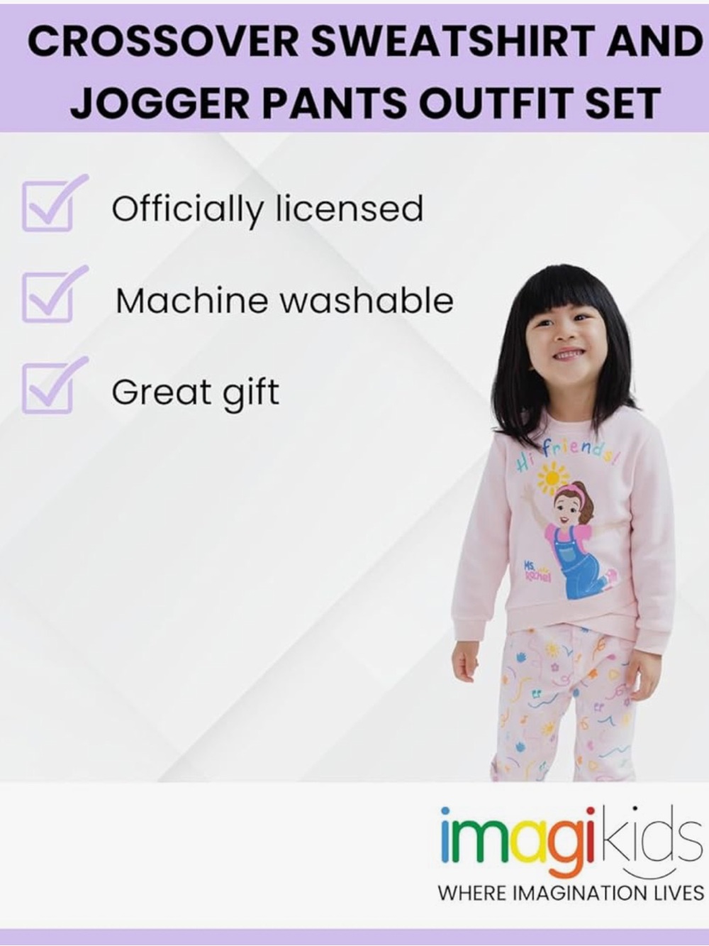 Ms. Rachel Girls' Pink Sunshine & Music Print Pajama Pants - Picture 4 of 4